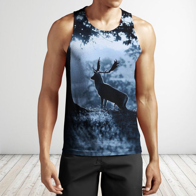 3D All Over Print Night And The Deer Hoodie-Apparel-Phaethon-Tank Top-S-Vibe Cosy™