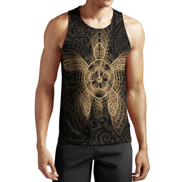 New Zealand Maori Hoodie, Wairua Tattoo Turtle Pullover Hoodie - Gold JJ150102 PL-Apparel-PL8386-Tank top-S-Vibe Cosy™