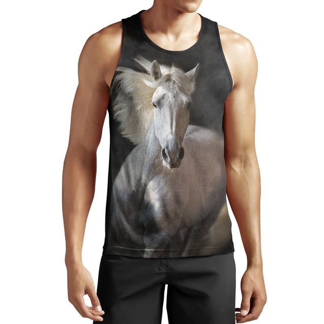 Beautiful White Horse Shirt - Winter Set for Men and Women JJ051208-Apparel-NNK-Tank Top-S-Vibe Cosy™