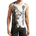 Custom Name The King Lion Tattoo Over Printed Hoodie