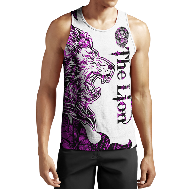 The Purple Lion Tattoo Over Printed Hoodie