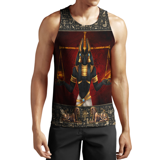 Anubis Ancient Egyptian 3D All Over Printed Shirts For Men And Women JJ26062004-Apparel-MP-Tank Top-S-Vibe Cosy™