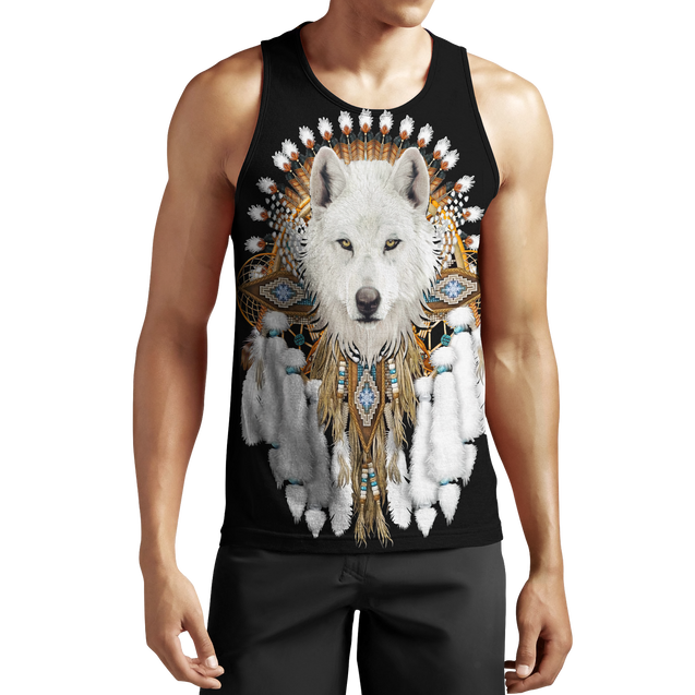 Native American Wolf 3D All Over Printed Shirts MP18052002-Apparel-MP-Tanktop-S-Vibe Cosy™