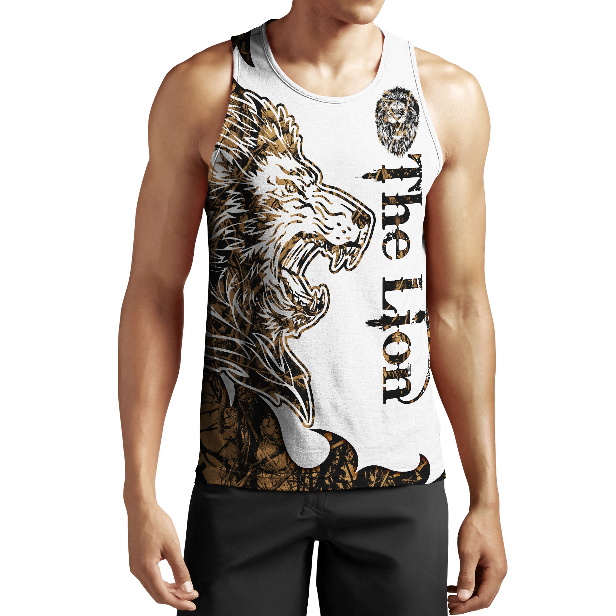 The Gold Lion Tattoo Over Printed Hoodie