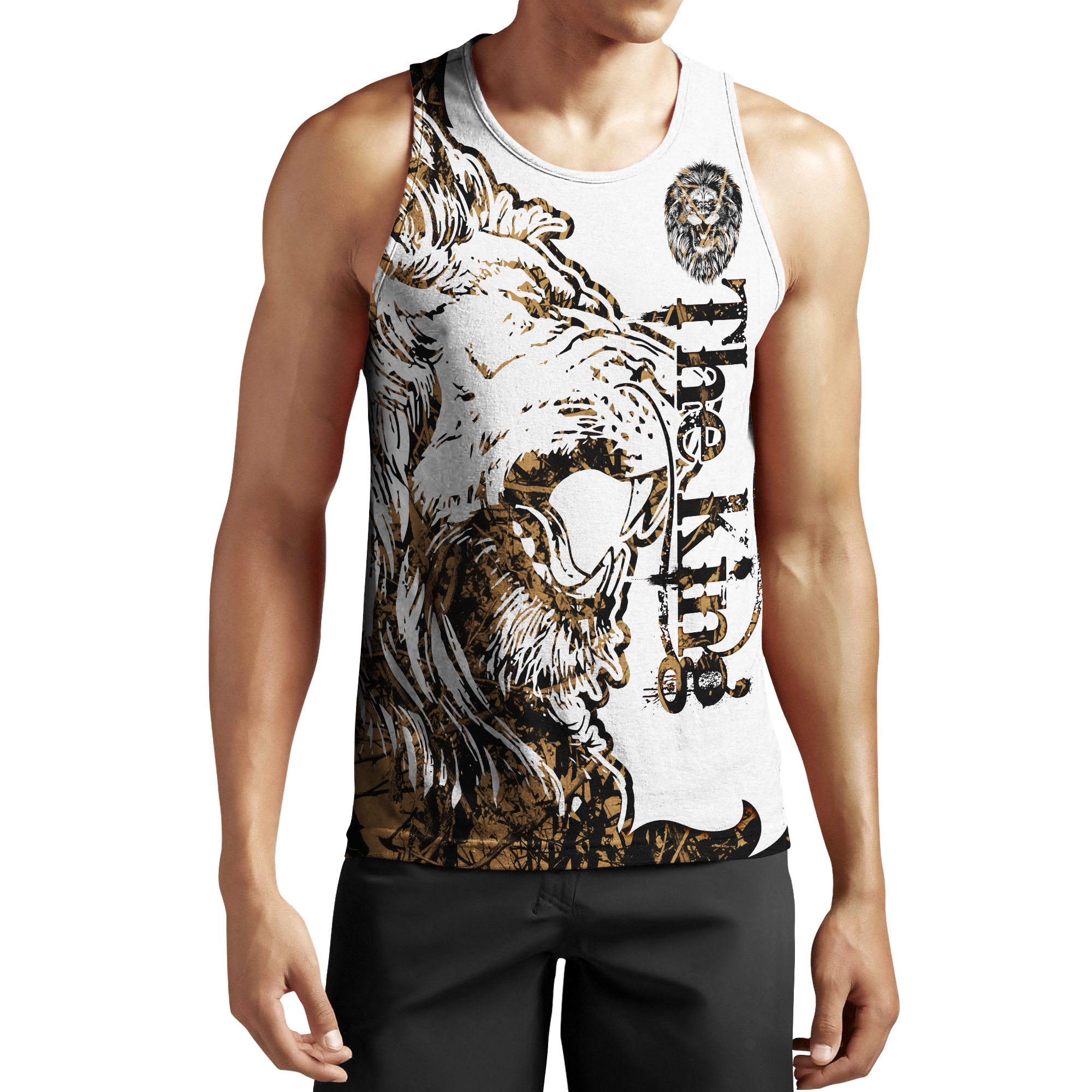 3D The Alpha King Lion Tattoo Over Printed Hoodie