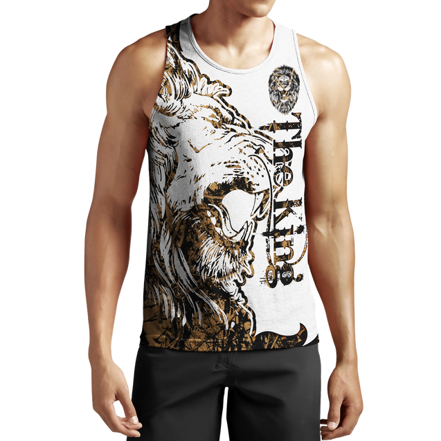 3D The Alpha King Lion Tattoo Over Printed Hoodie