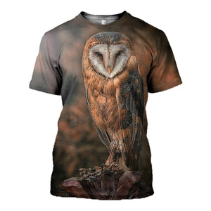 3D All Over Printed Owl Royal Shirts and Shorts-Apparel-HP Arts-T-Shirt-S-Vibe Cosy™