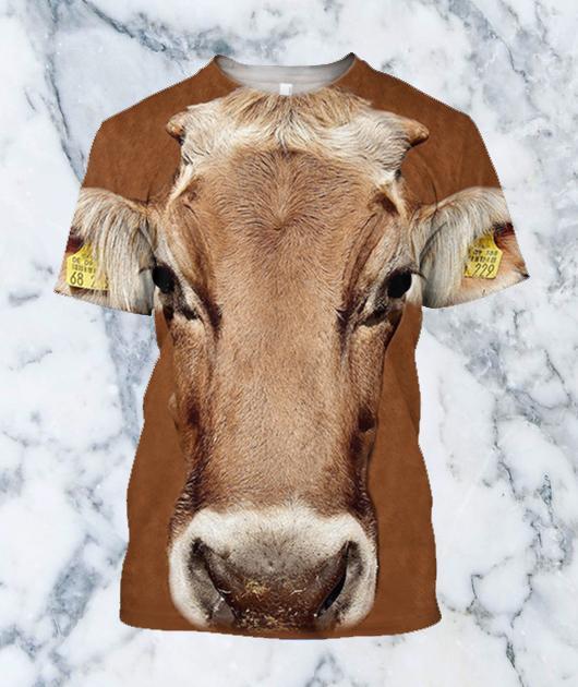 3D All Over Printed Cow Shirt-Apparel-HP Arts-T-Shirt-S-Vibe Cosy™