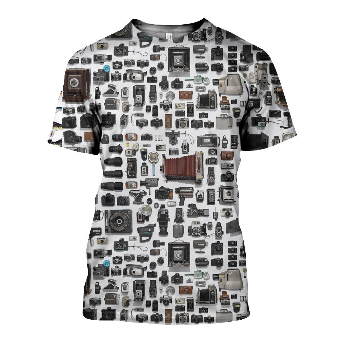 3D All Over Printed History Of Cameras Shirts And Shorts-Apparel-HP Arts-T-Shirt-S-Vibe Cosy™