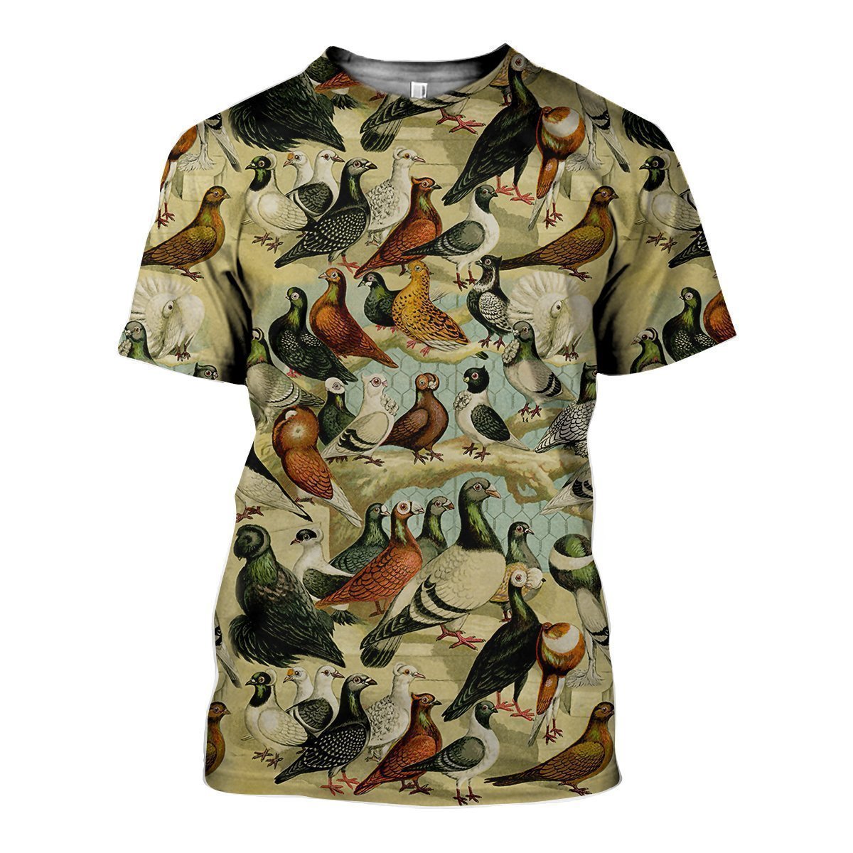 3D All Over Printed Pigeons Shirt and Shorts-Apparel-6teenth World-T-Shirt-S-Vibe Cosy™