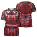 3D All Over Printed Samurai Red Armor Set Shirts and Shorts-Apparel-6teenth World-T-Shirt-S-Vibe Cosy™