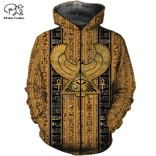 3D Printed Eye Of Horus Clothes-Apparel-MP-Zipped Hoodie-S-Vibe Cosy™