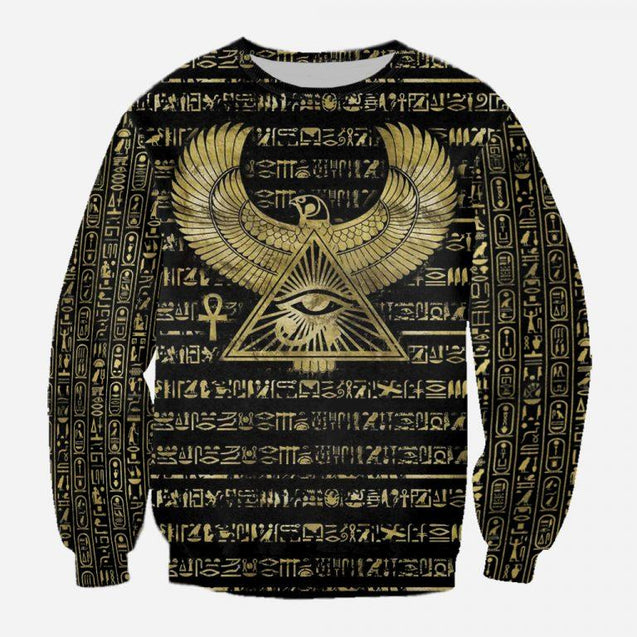 3D Printed Egyptian Eye of Horus and Hieroglyphs Clothes Shirt Hoodie MP120302-Apparel-MP-Hoodie-S-Vibe Cosy™