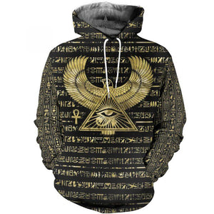 3D Printed Egyptian Eye of Horus and Hieroglyphs Clothes TA010-Apparel-TA-Hoodie-S-Vibe Cosy™