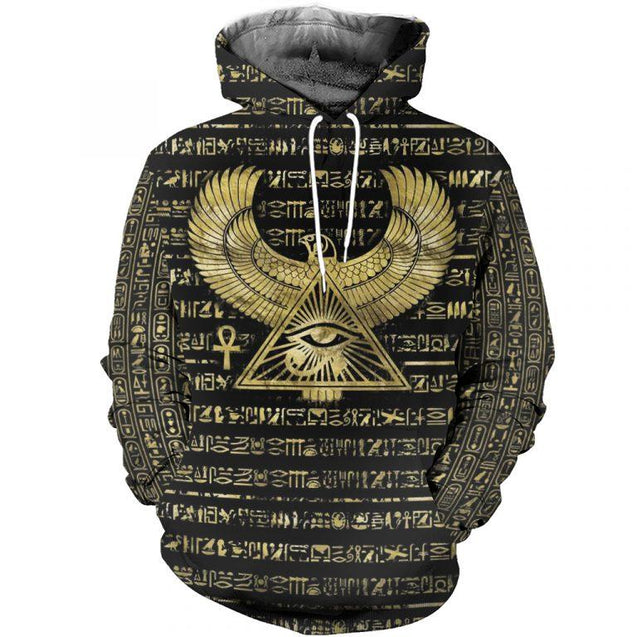 3D Printed Egyptian Eye of Horus and Hieroglyphs Clothes Shirt Hoodie MP120302-Apparel-MP-Hoodie-S-Vibe Cosy™
