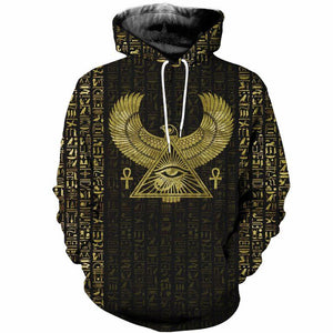 3D Printed Egyptian Eye of Horus and Hieroglyphs Clothes TA011-Apparel-TA-Hoodie-S-Vibe Cosy™