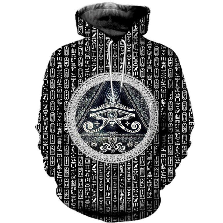 3D Printed Ancient Egypt Eye of Horus Clothes-Apparel-MP-Hoodie-S-Vibe Cosy™