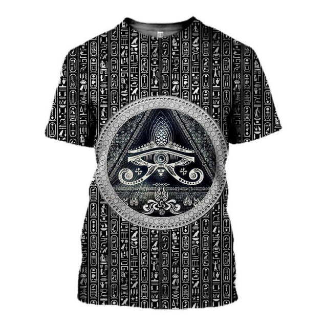 3D Printed Ancient Egypt Eye of Horus Clothes TA014-Apparel-TA-T-Shirt-S-Vibe Cosy™