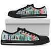 Please Be Autism Aware Low Top Black Shoes TA031308-TA-Women's low top-EU36 (US5.5)-Vibe Cosy™