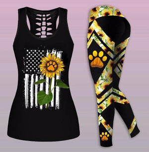 Sunflower Dog Mom Tank Top And Legging TA270301-Apparel-TA-S-S-Vibe Cosy™