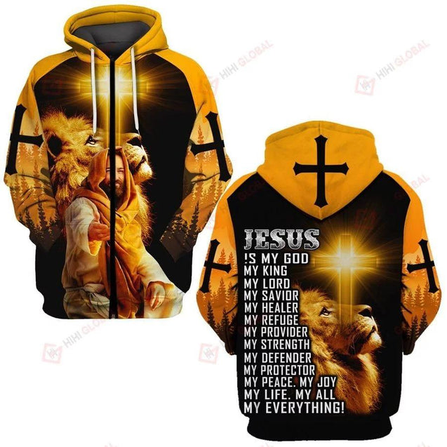 God Jesus Is My Everything 3D All Over Printed Shirts For Men and Women TA040207-Apparel-TA-Zipped Hoodie-S-Vibe Cosy™