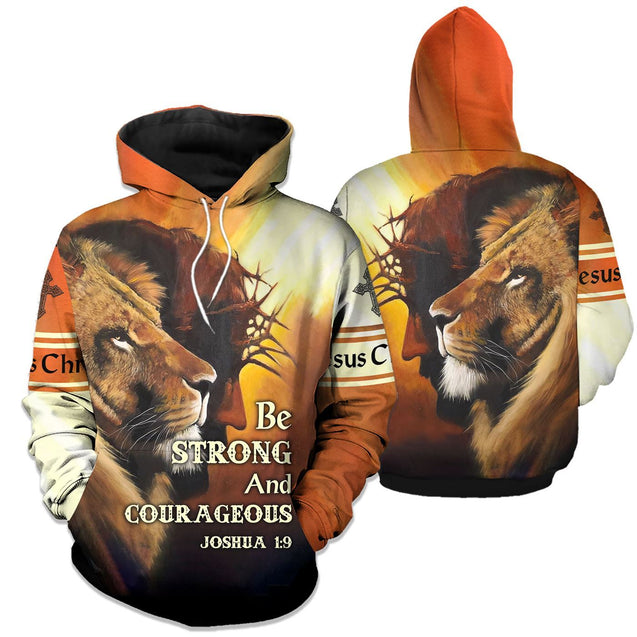 Be Strong And Courageous 3D All Over Printed Shirts For Men and Women PL250305-Apparel-PL8386-Hoodie-S-Vibe Cosy™