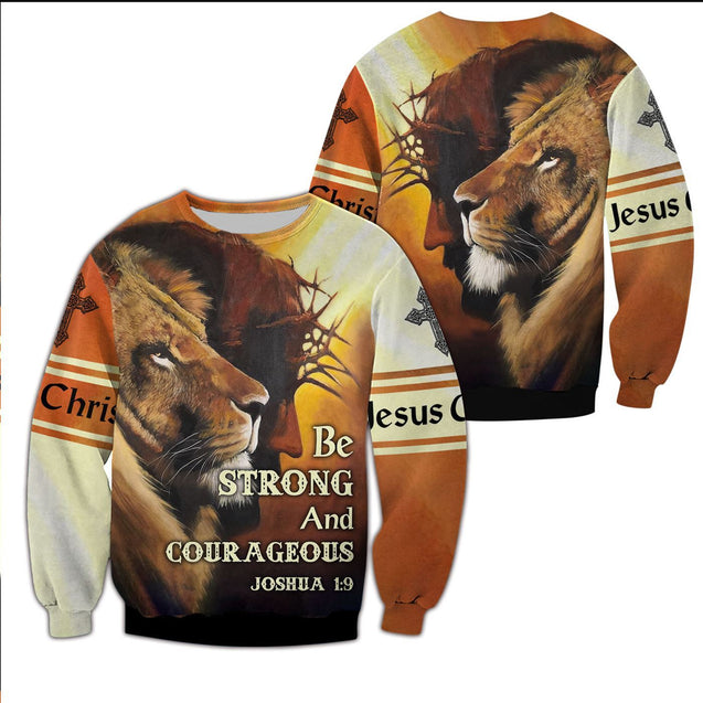 Be Strong And Courageous 3D All Over Printed Shirts For Men and Women PL250305-Apparel-PL8386-Sweatshirts-S-Vibe Cosy™