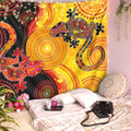 Aboriginal Lizards and the Sun Australia 3D Print Wall Tapestry