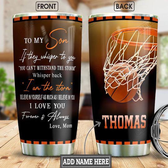 Premium To My Son Basketball Personalized Art Tumbler