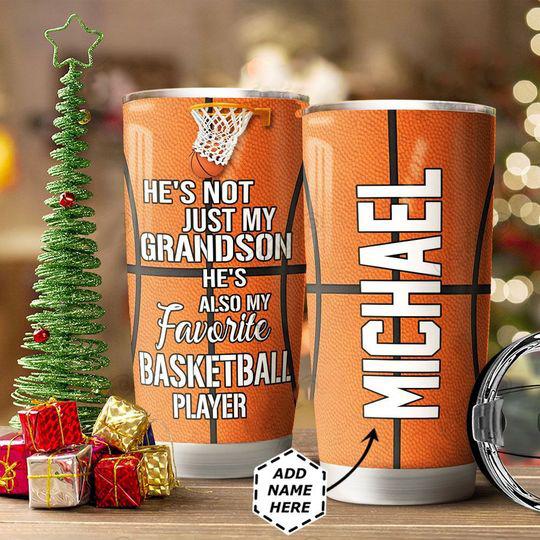 Premium Personalized Basketball To My Grandson Stainless Steel Tumbler