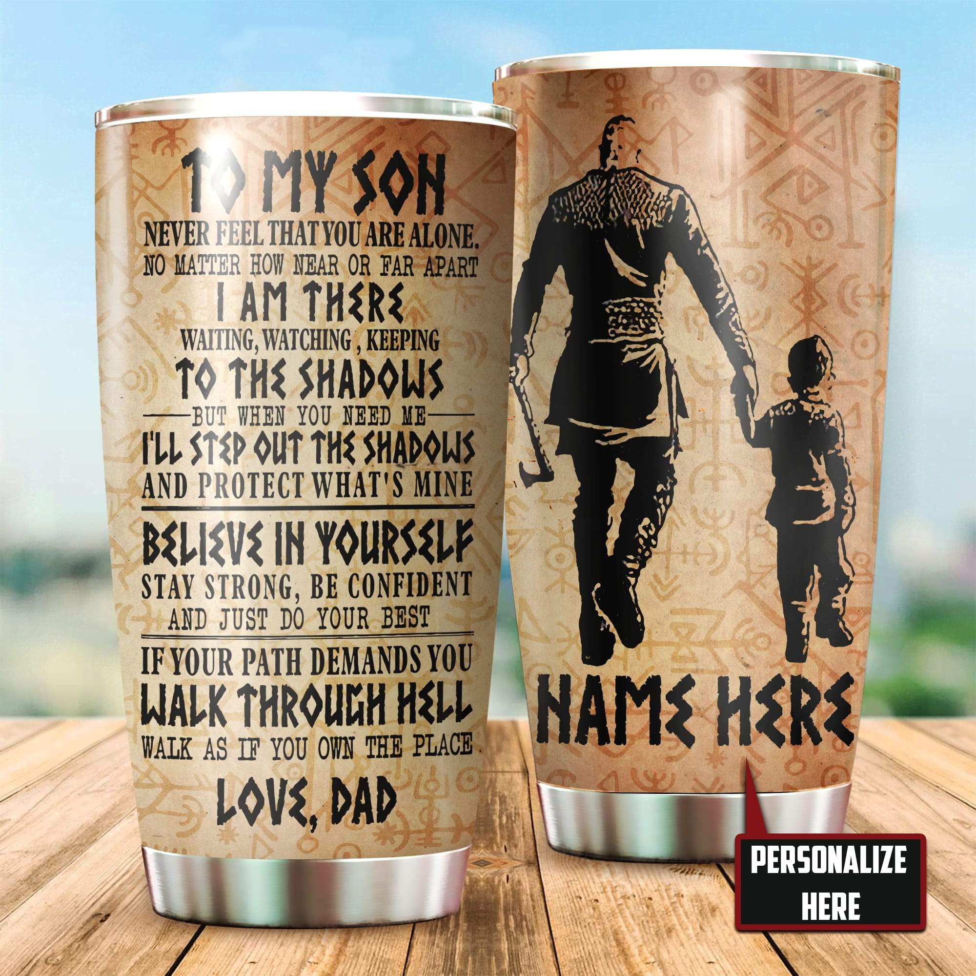 Customized Name Viking Steel Tumbler