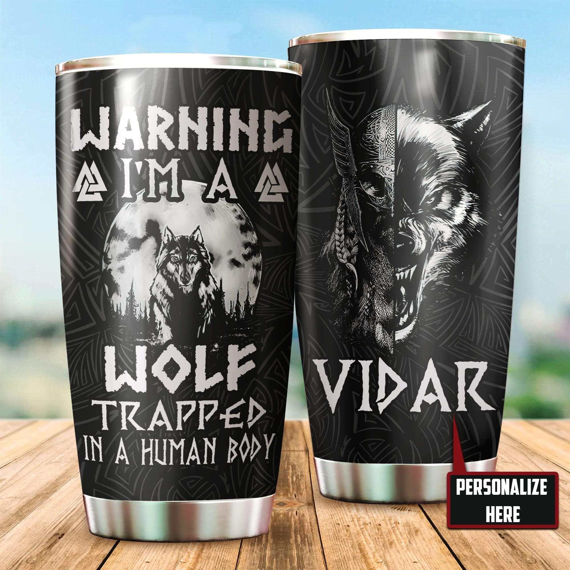 Customized Name Viking Steel Tumbler