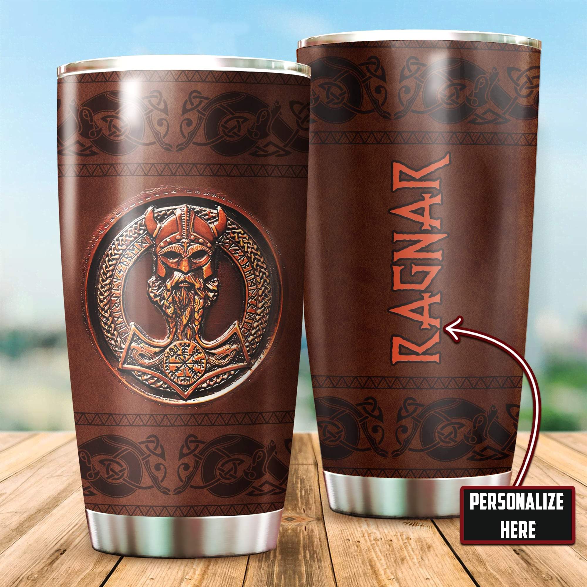 Customized Name Viking Steel Tumbler