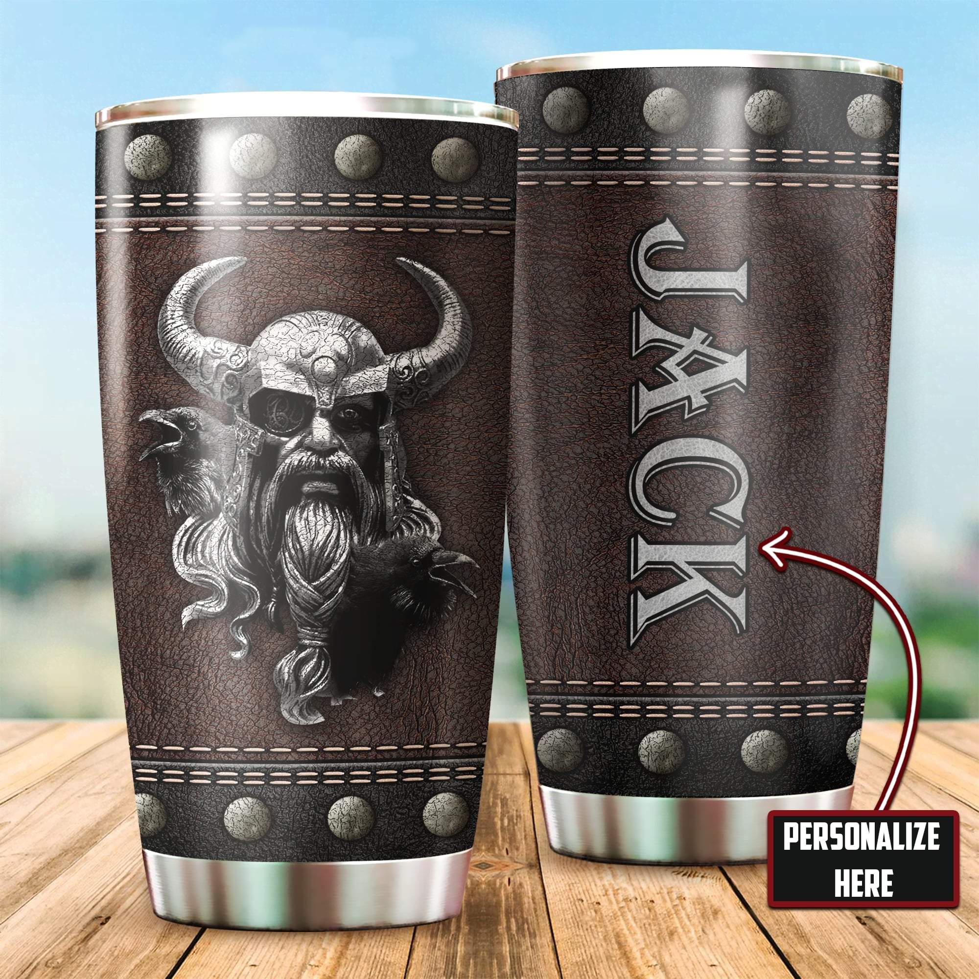 Customized Name Viking Steel Tumbler