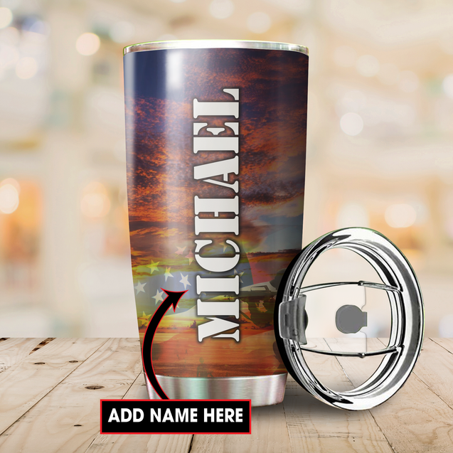 Customize Name United States Marine Corps Veteran Steel Tumbler