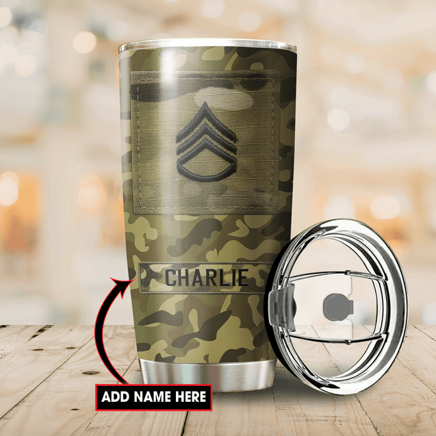 Customize Name United States Army Steel Tumbler