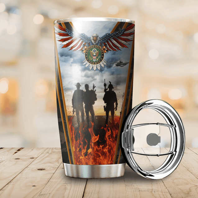 Customize Name United States Army Steel Tumbler