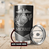 Customize Name United States Marine Corps Veteran Steel Tumbler