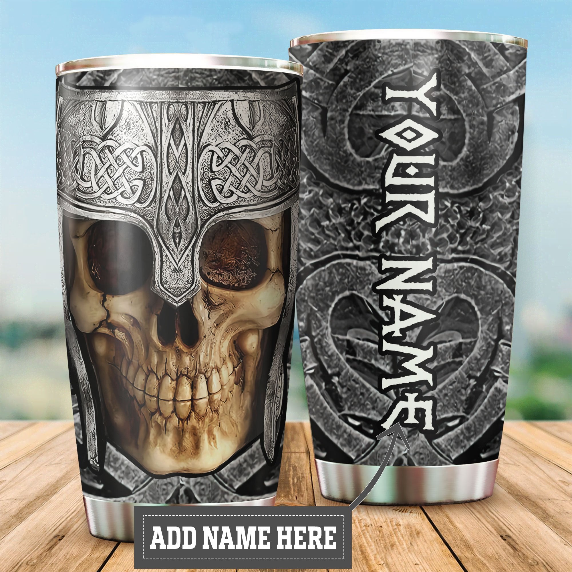 Customized Name Viking Steel Tumbler