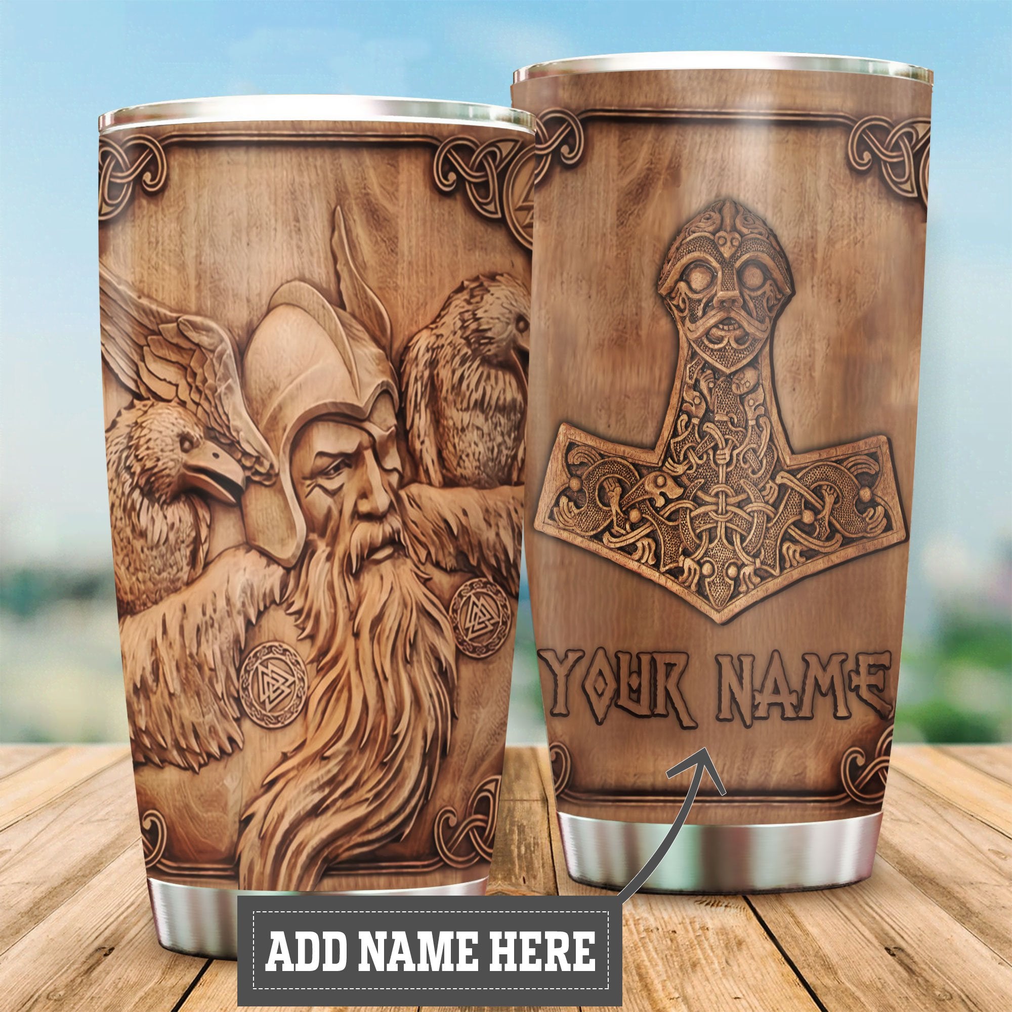 Customized Name Viking Steel Tumbler