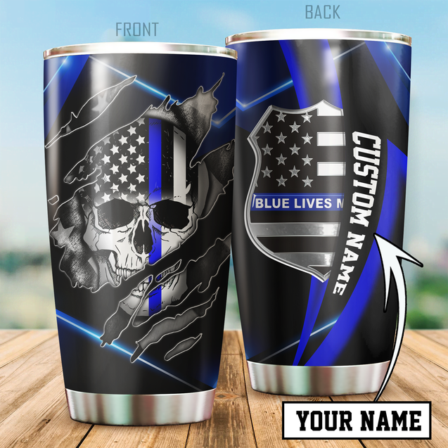 Customize Name Police Stainless Steel Tumbler