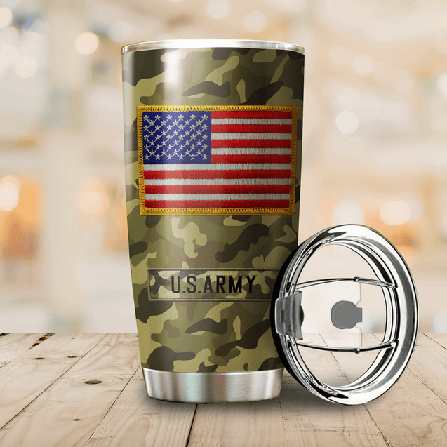 Customize Name United States Army Steel Tumbler