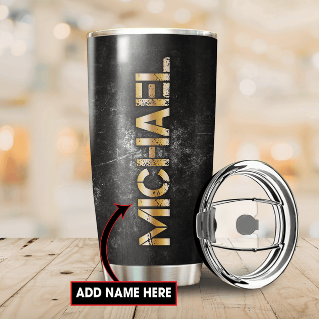 Customize Name United States Marine Corps Veteran Steel Tumbler