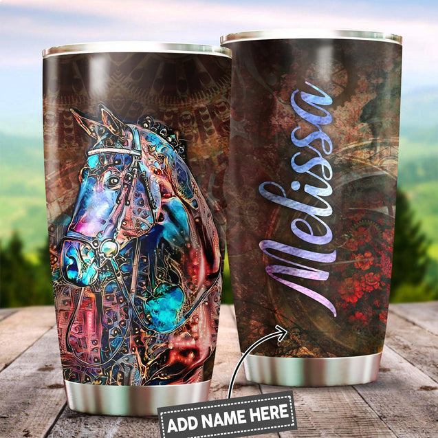 Horse Custom Name Stainless Steel Tumbler 20oz