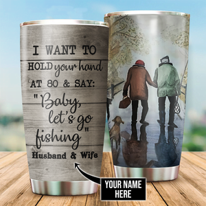 Fishing Couple Custom name Stainless Steel Tumbler 20 Oz