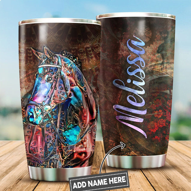 Horse Custom Name Stainless Steel Tumbler 20oz