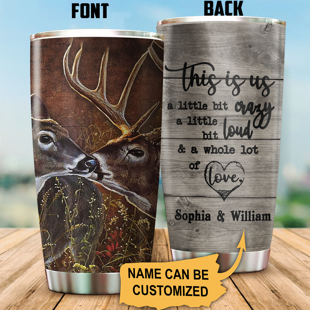 Deer Hunting Custom Name Stainless Steel Tumbler 20Oz