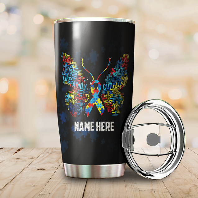 Autism Awareness Stainless Steel Tumbler  Custom Name XT PD09012106