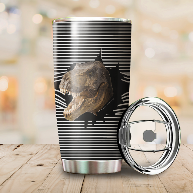 Customize name T-rex Dinosaur poket Stainless Steel Tumbler 20 Oz