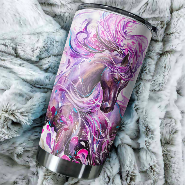 Customize Name Beautiful Horse Steel Tumbler